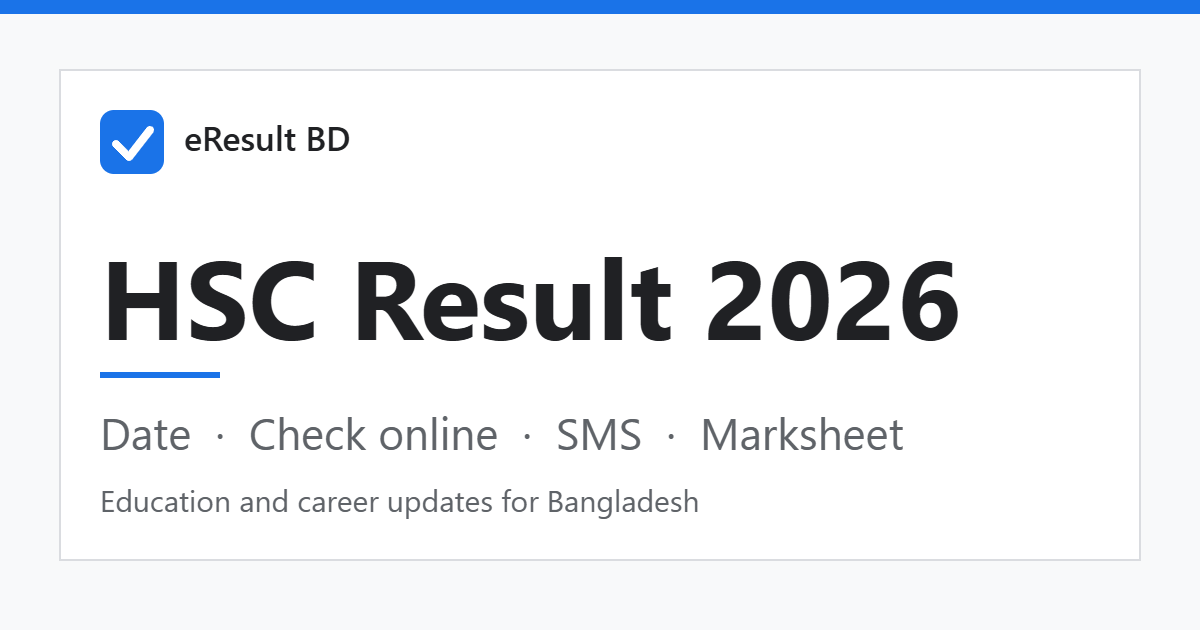HSC Result 2026: date, check online and by SMS