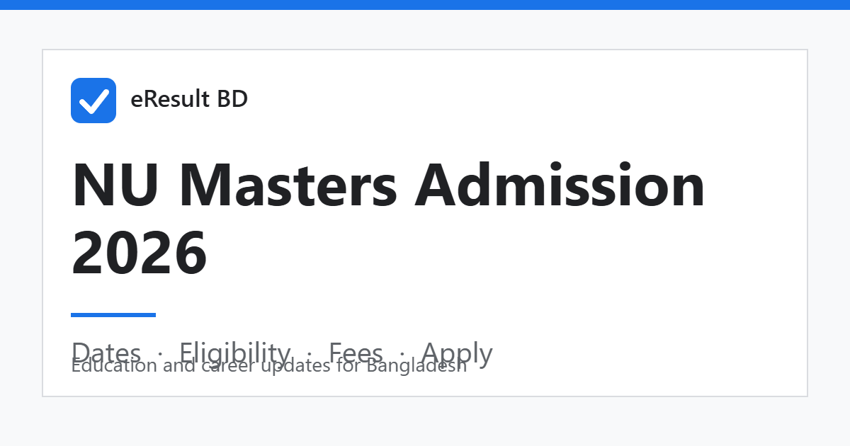 NU Masters Admission 2026