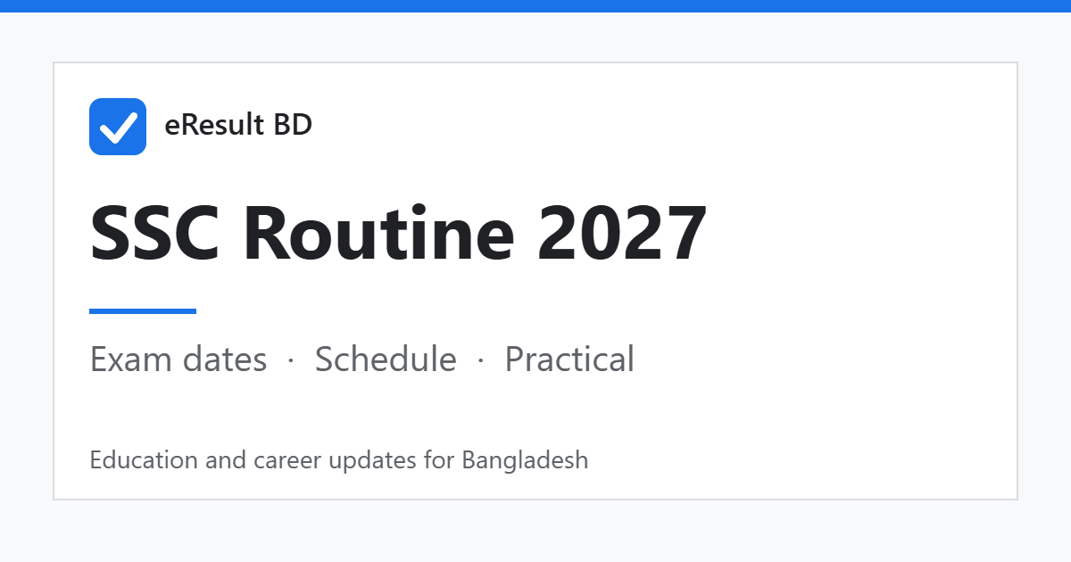SSC Routine 2027